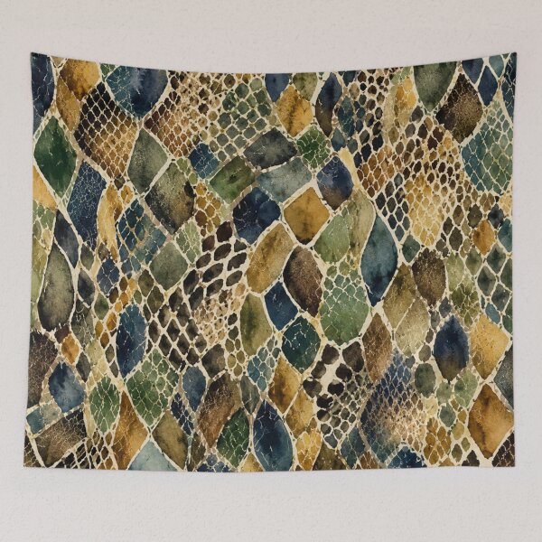 Item preview, Abstract Watercolor Reptile Scale Pattern designed and sold by zenjiinspired.