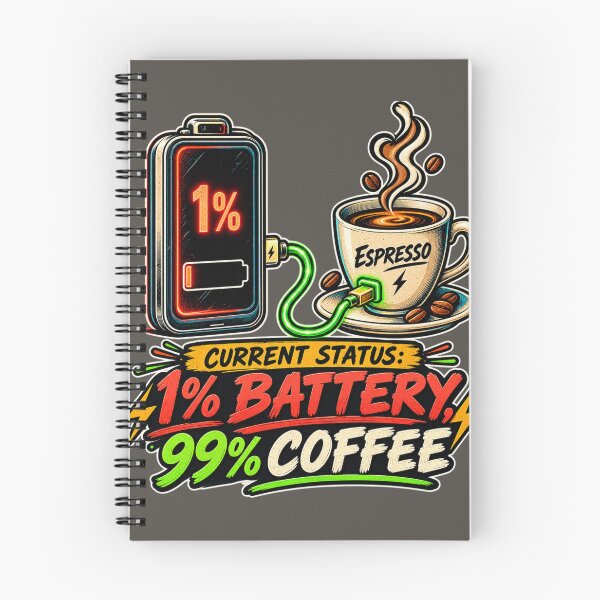 Item preview, 1% Battery 99% Coffee Funny designed and sold by KerOo1.