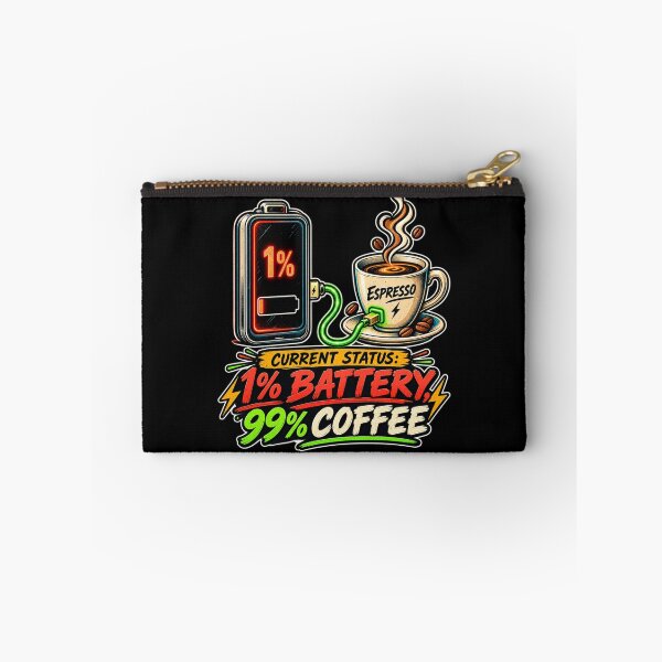 Item preview, 1% Battery 99% Coffee Funny designed and sold by KerOo1.