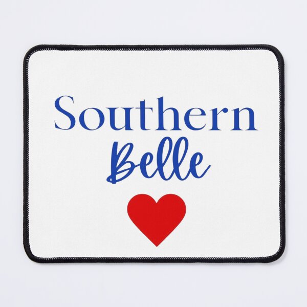 Item preview, Southern Belle Cute Blue Script Red Heart Graphic designed and sold by RahniNM.