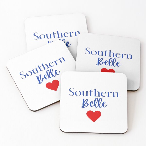 Item preview, Southern Belle Cute Blue Script Red Heart Graphic designed and sold by RahniNM.