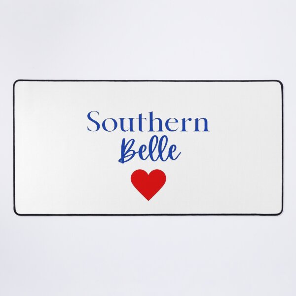 Item preview, Southern Belle Cute Blue Script Red Heart Graphic designed and sold by RahniNM.