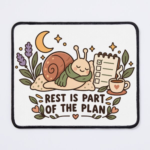 Item preview, Rest Is Part of the Plan Cozy Snail ADHD Reminder designed and sold by Tharaazu.