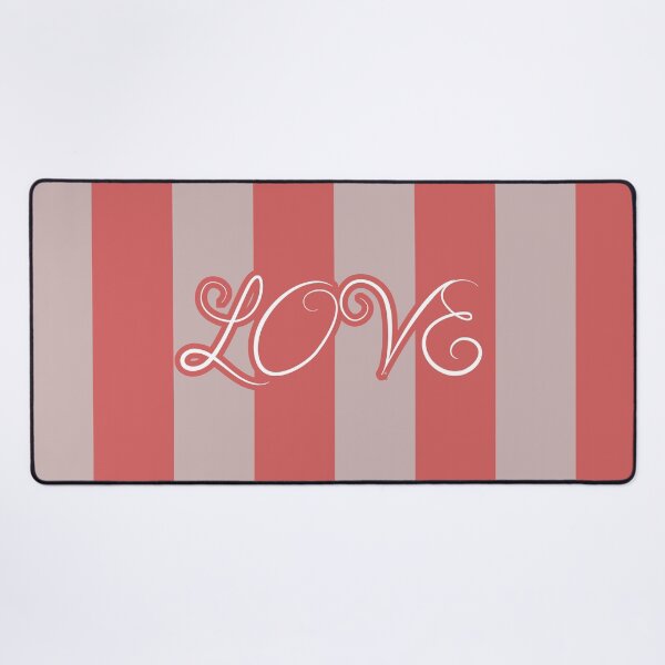 Item preview, Romantic LOVE Script Typography Pink Vertical Stripes designed and sold by Uniquely Yours.