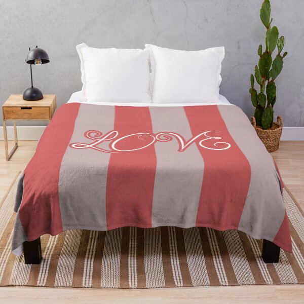 Item preview, Romantic LOVE Script Typography Pink Vertical Stripes designed and sold by Uniquely Yours.