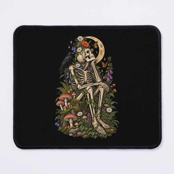 Item preview, Gothic Skeleton Wildflower Botanical Garden Art designed and sold by JKDJ.