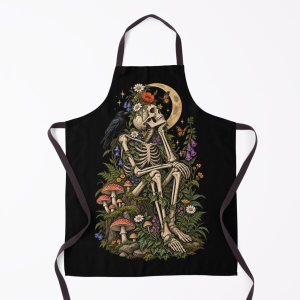 Item preview, Gothic Skeleton Wildflower Botanical Garden Art designed and sold by JKDJ.