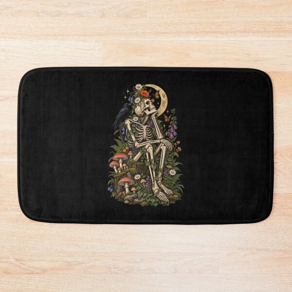 Item preview, Gothic Skeleton Wildflower Botanical Garden Art designed and sold by JKDJ.