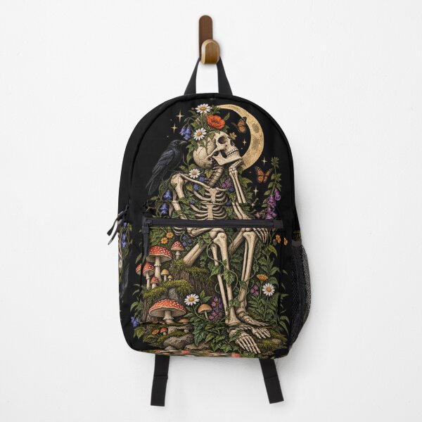 Item preview, Gothic Skeleton Wildflower Botanical Garden Art designed and sold by JKDJ.