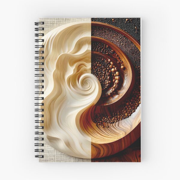 Item preview, Dual Wooden Spiral Design in Brown and Gold designed and sold by Vicky Brago-Mitchell®.