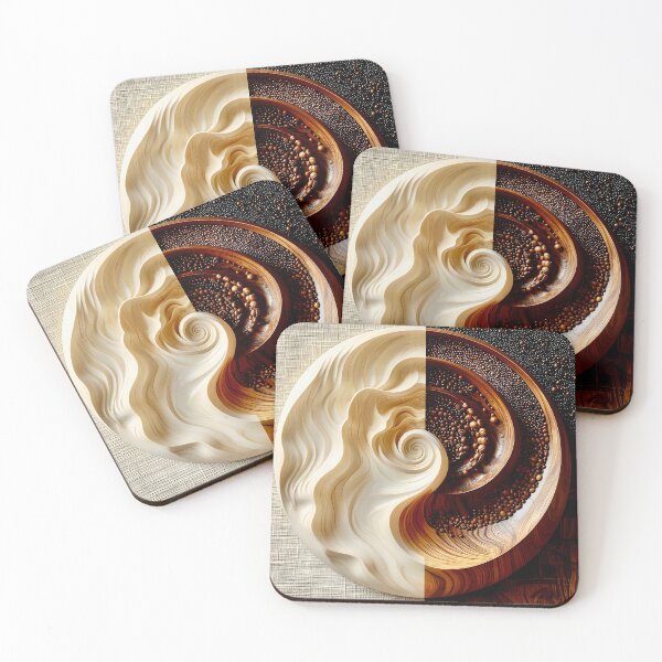Item preview, Dual Wooden Spiral Design in Brown and Gold designed and sold by Vicky Brago-Mitchell®.