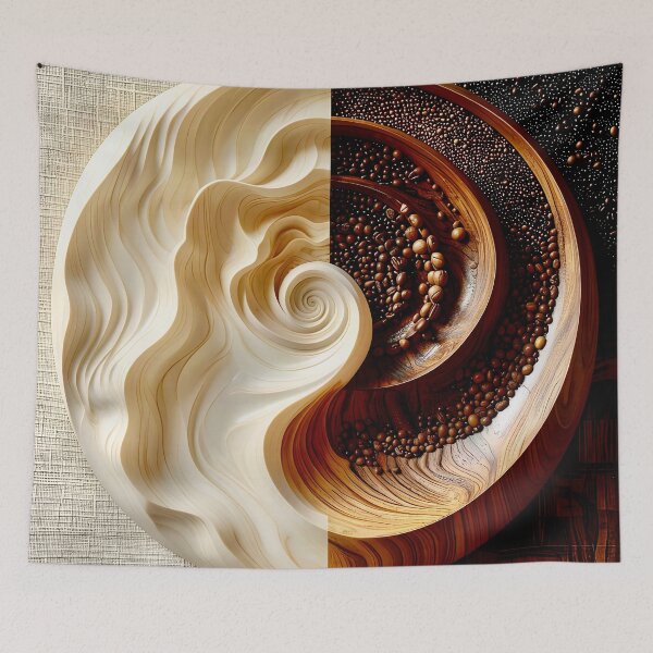 Item preview, Dual Wooden Spiral Design in Brown and Gold designed and sold by Vicky Brago-Mitchell®.