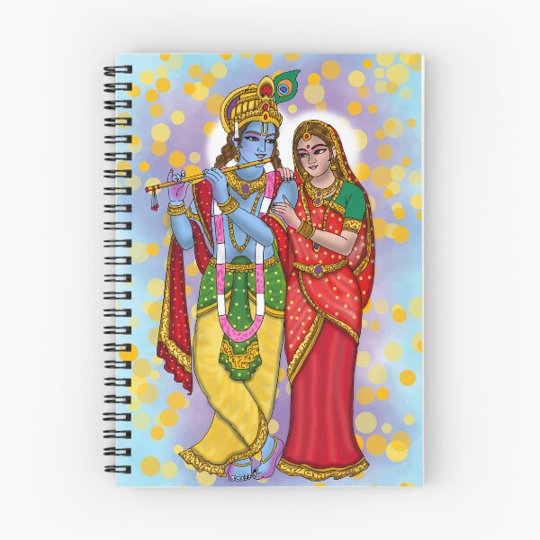 Item preview, Radha Krishna Artwork | Divine Hindu Couple Digital Painting & Spiritual Illustration designed and sold by Harshit_Digital_Arts.