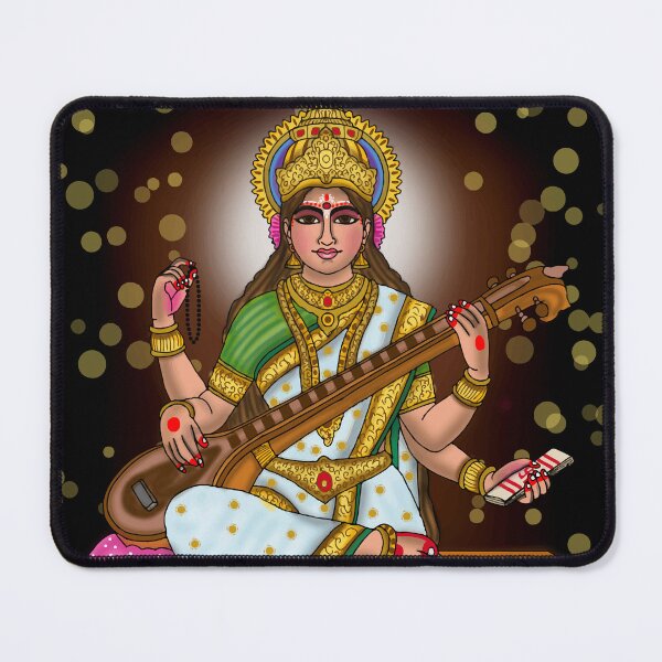 Item preview, Goddess Saraswati Artwork | Divine Hindu Goddess Digital Art & Spiritual Illustration designed and sold by Harshit_Digital_Arts.