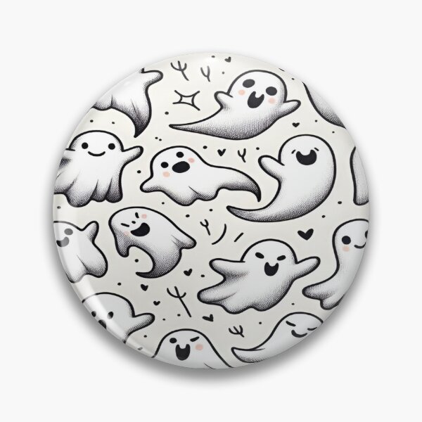 Item preview, A Playful Whimsical Ghost Illustrations with Smiling Faces Repeating Seamless Patterns Perfect for Halloween Spooky Vibes designed and sold by Matt_Smith.