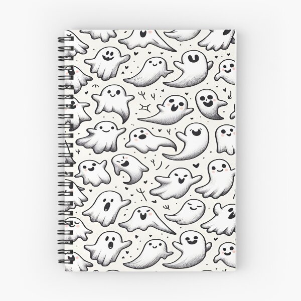 Item preview, A Playful Whimsical Ghost Illustrations with Smiling Faces Repeating Seamless Patterns Perfect for Halloween Spooky Vibes designed and sold by Matt_Smith.