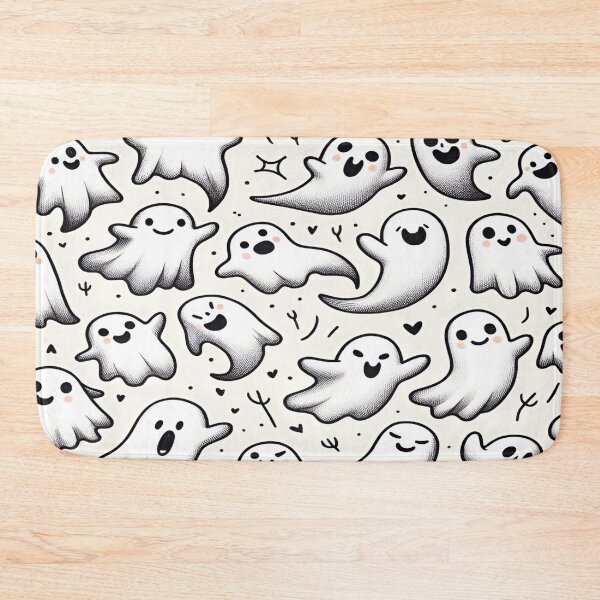 Item preview, A Playful Whimsical Ghost Illustrations with Smiling Faces Repeating Seamless Patterns Perfect for Halloween Spooky Vibes designed and sold by Matt_Smith.