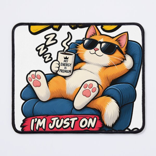 Item preview, Cartoon cat relaxing in armchair with coffee mug isolated on a transparent background designed and sold by shadoweeekhan.