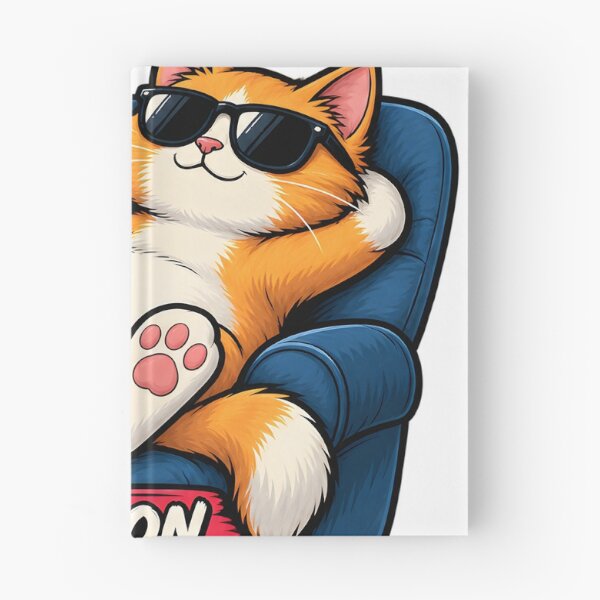 Item preview, Cartoon cat relaxing in armchair with coffee mug isolated on a transparent background designed and sold by shadoweeekhan.