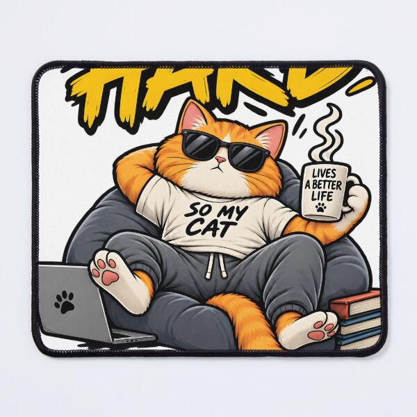 Item preview, Cartoon cat relaxing in armchair with coffee mug isolated on a transparent background designed and sold by shadoweeekhan.