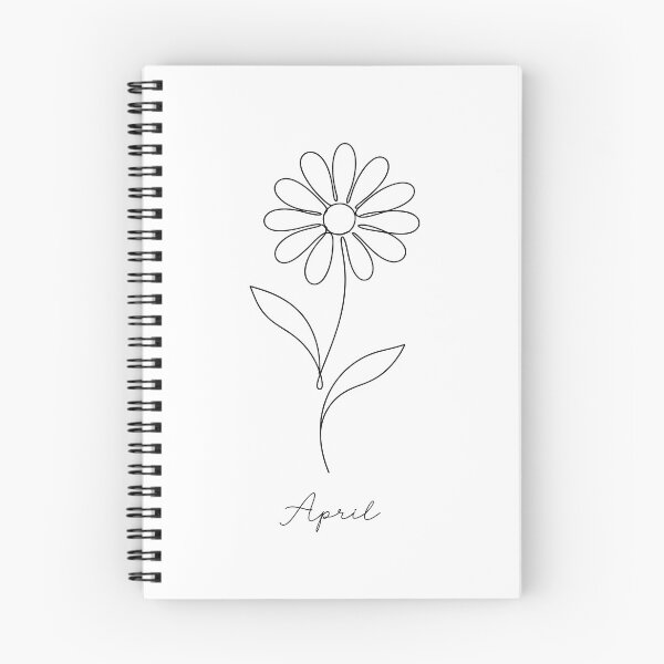 Item preview, April Birth Flower Daisy Minimalist One Line Art  designed and sold by ChubbyGoong.