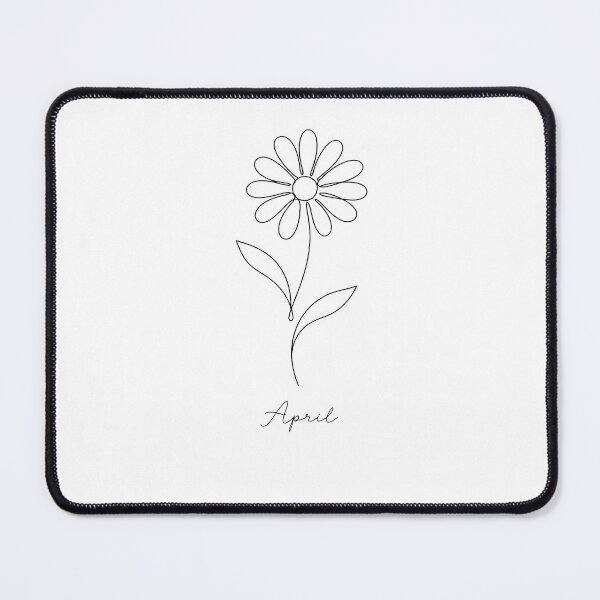 Item preview, April Birth Flower Daisy Minimalist One Line Art designed and sold by ChubbyGoong.