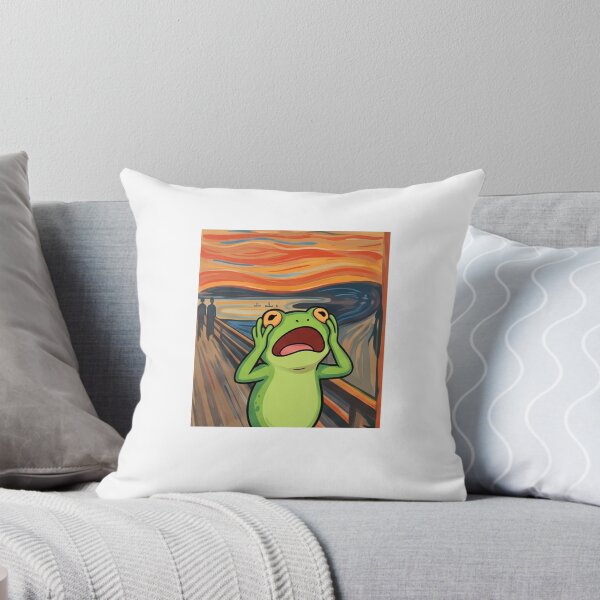 Item preview, Frog The Scream Sticker – Funny Munch Art Parody | Spooky Frog Art designed and sold by jhowdw.