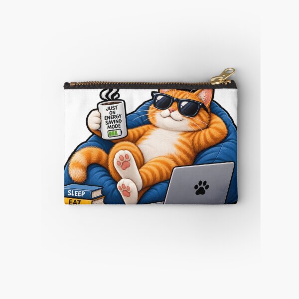 Item preview, Ginger cat relaxing in bean bag chair with laptop isolated on a transparent background designed and sold by shadoweeekhan.