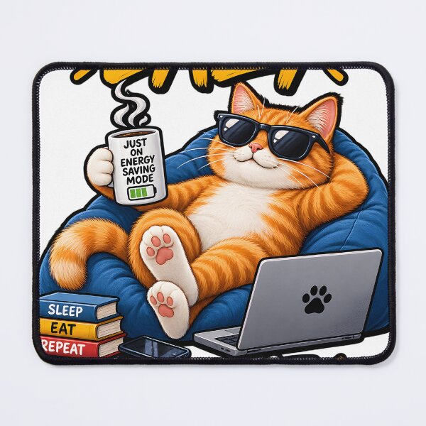 Item preview, Ginger cat relaxing in bean bag chair with laptop isolated on a transparent background designed and sold by shadoweeekhan.