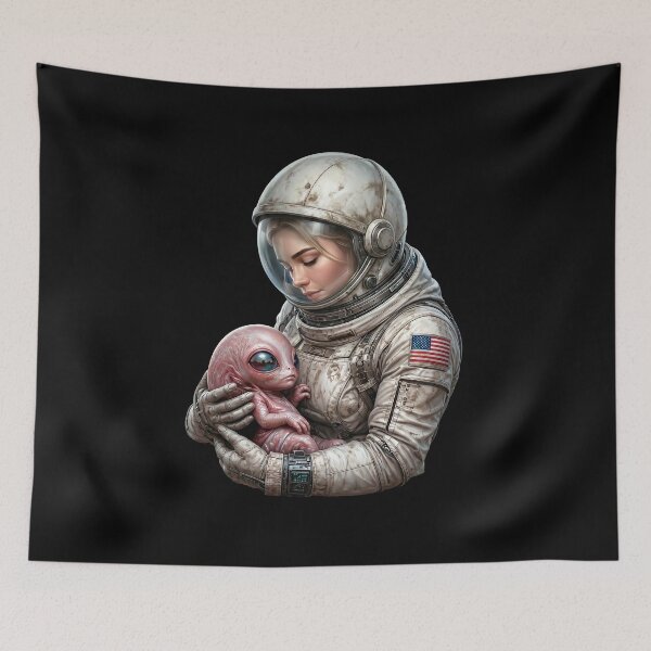 Item preview, Cosmic Motherhood Astronaut and Baby Alien designed and sold by HexOne.