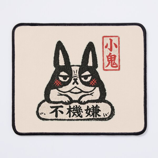 Item preview, Grumpy French Bulldog Pouting Character Badge designed and sold by EdvvinStudios.
