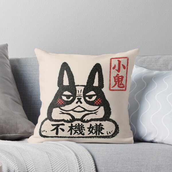 Item preview, Grumpy French Bulldog Pouting Character Badge designed and sold by EdvvinStudios.