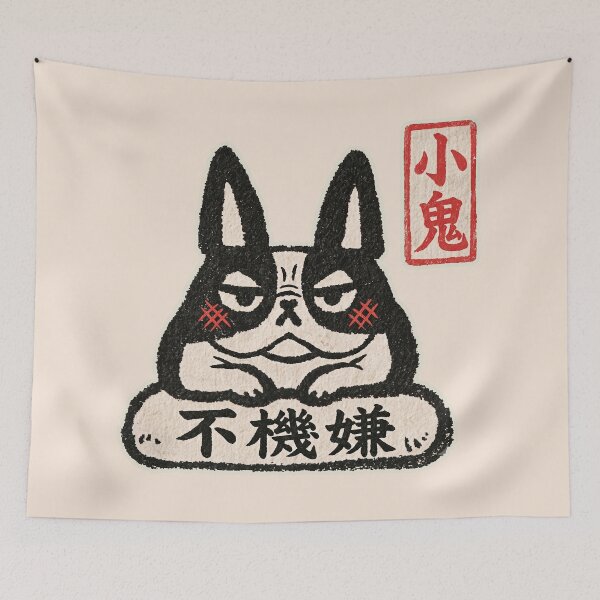 Item preview, Grumpy French Bulldog Pouting Character Badge designed and sold by EdvvinStudios.