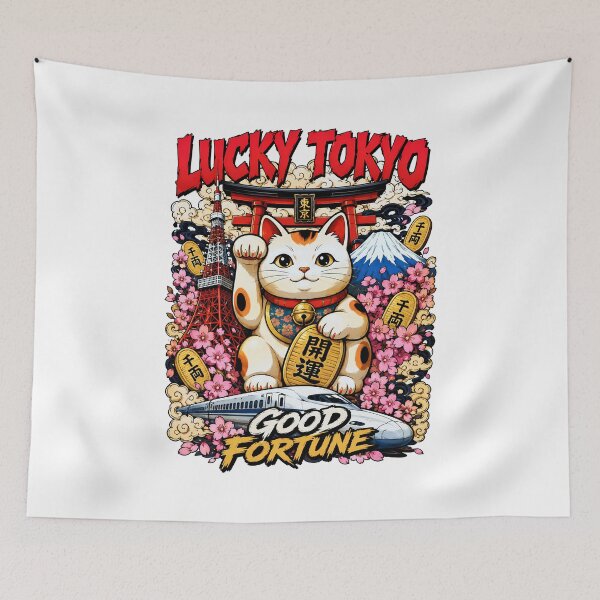 Item preview, Lucky Tokyo Maneki Neko Good Fortune Japanese Streetwear designed and sold by Tong4130.