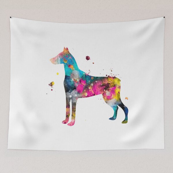 Item preview, Watercolor Doberman Silhouette designed and sold by SoyLamderma.