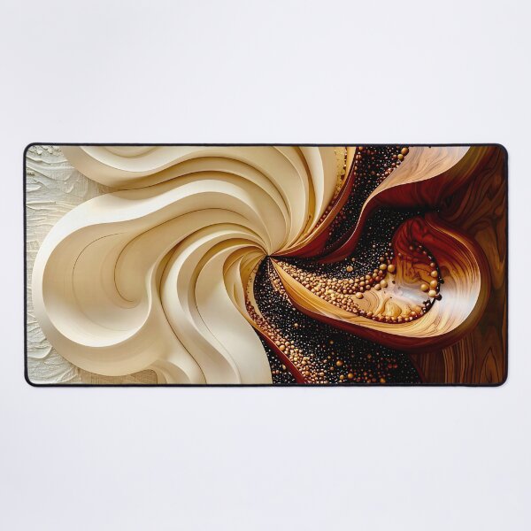 Item preview, Flowing Abstract Patterns in Brown and Gold designed and sold by Vicky Brago-Mitchell®.