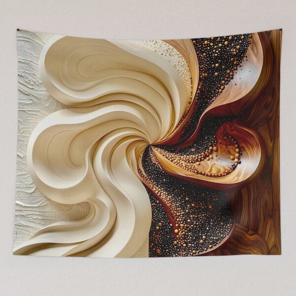 Item preview, Flowing Abstract Patterns in Brown and Gold designed and sold by Vicky Brago-Mitchell®.