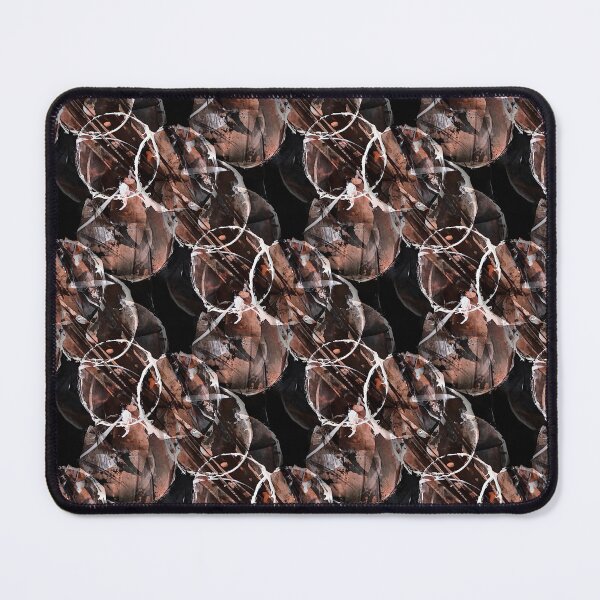Item preview, Grunge White and Brown Circle Pattern on Black designed and sold by Artistestella.