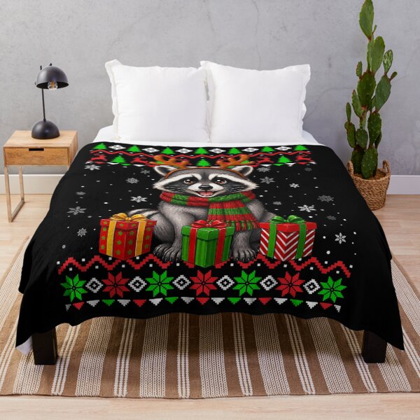Item preview, Raccoon Christmas Ugly Sweaters Festive Raccoon Xmas designed and sold by FrancisJoh.