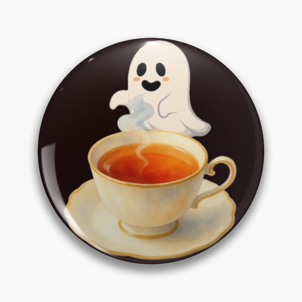 Item preview, Kawaii Ghost Teacup Steaming Tea designed and sold by Akira Design Store.
