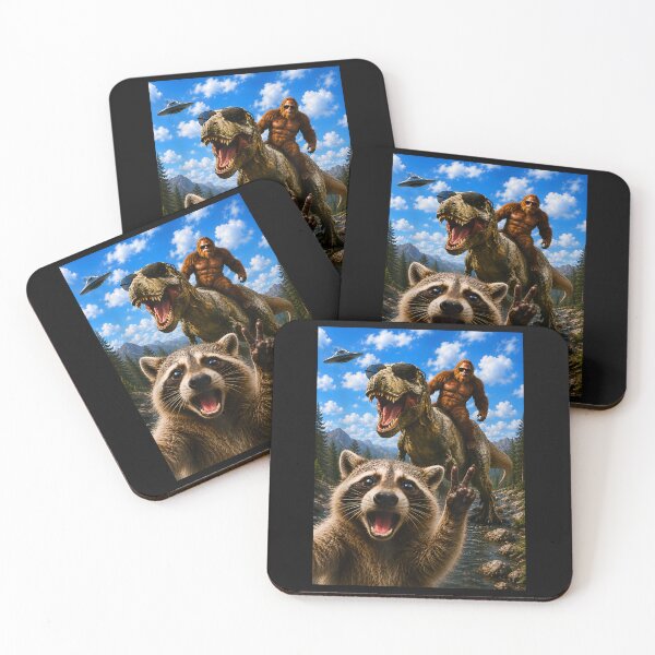 Item preview, Raccoon Selfie Bigfoot T Rex UFO Funny Animal Meme Wildlife designed and sold by FrancisJoh.