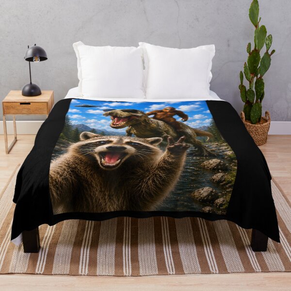 Item preview, Raccoon Selfie Bigfoot T Rex UFO Funny Animal Meme Wildlife designed and sold by FrancisJoh.