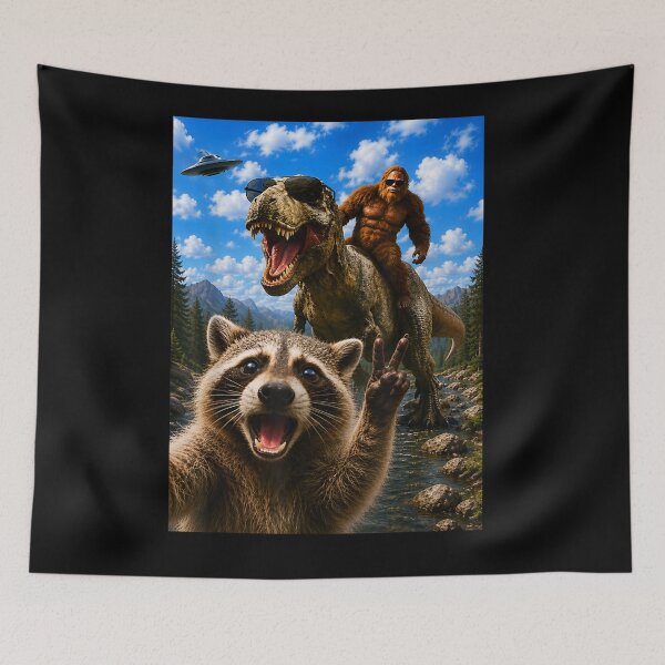 Item preview, Raccoon Selfie Bigfoot T Rex UFO Funny Animal Meme Wildlife designed and sold by FrancisJoh.