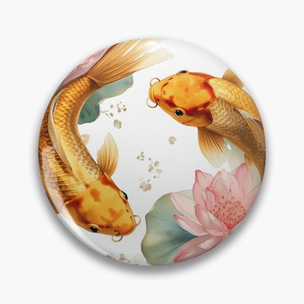 Item preview, Two Golden Koi Fish with Pink Roses designed and sold by ZrnzoDesign.
