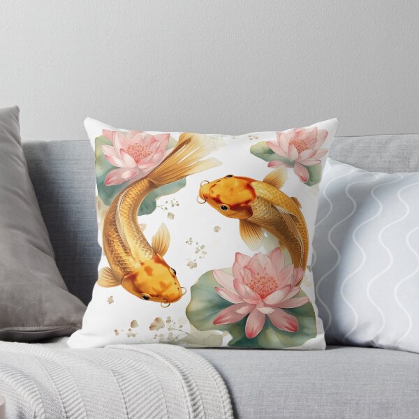 Item preview, Two Golden Koi Fish with Pink Roses designed and sold by ZrnzoDesign.