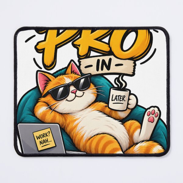 Item preview, Ginger cat wearing sunglasses relaxing with laptop isolated on a transparent background designed and sold by shadoweeekhan.