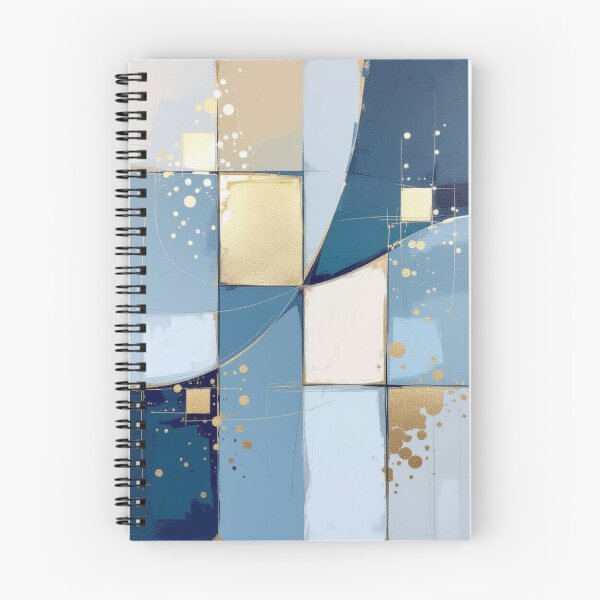 Item preview, Modern Blue Gold Leaf Abstract Geometric Collage designed and sold by Harmonic_Layers.