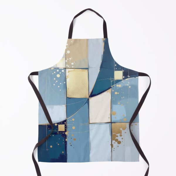 Item preview, Modern Blue Gold Leaf Abstract Geometric Collage designed and sold by Harmonic_Layers.