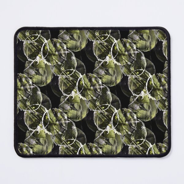 Item preview, Grunge White and Green Circle Pattern on Black designed and sold by Artistestella.