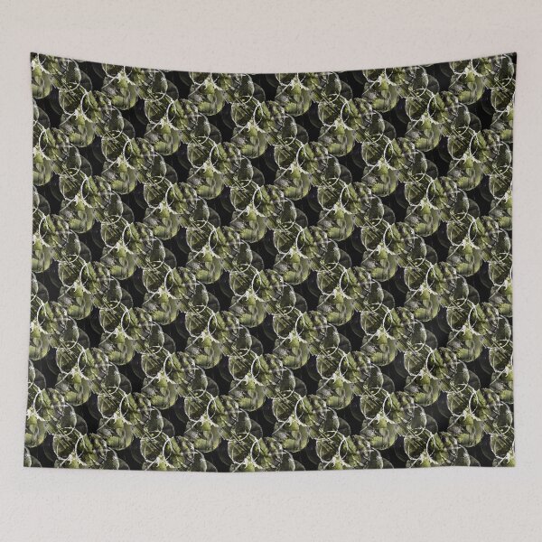 Item preview, Grunge White and Green Circle Pattern on Black designed and sold by Artistestella.